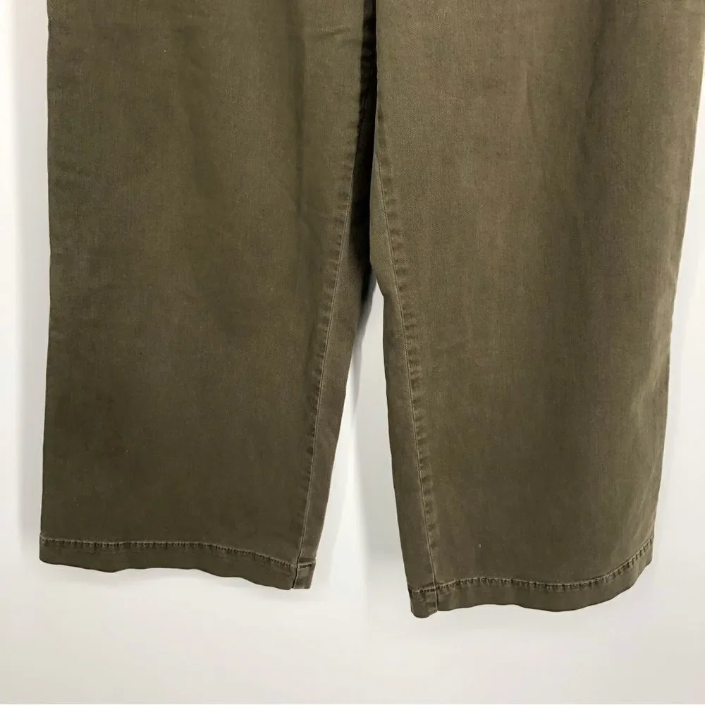 Urban Outfitters BDG High Rise Wide Leg Jeans Moss Green Womens‎ 10 Crop